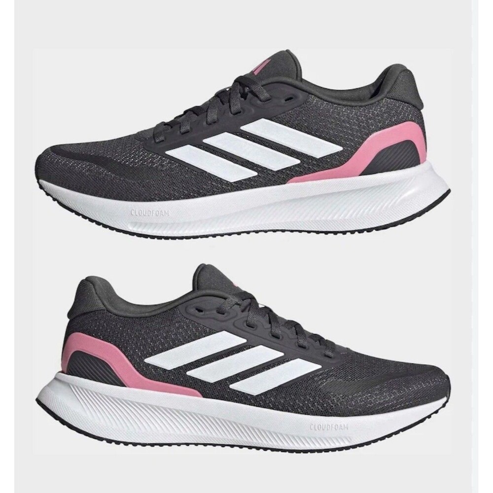 Adidas Runfalcon 5 Little Girls Sz 4 Shoes Black Pink Slip On Athletic Sneaker - Picture 4 of 16
